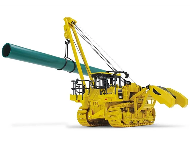 Alt view image 3 of 4 - Komatsu D155CX-8 With K170 Pipelayer Yellow with Accessories 1/50 Diecast Model by First Gear