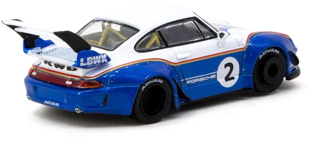 Alt view image 3 of 4 - RWB 993 #2 "Liberty Walk" White and Blue Metallic with Container Packaging "Hobby64" Series 1/64 Diecast Model Car by Tarmac Works