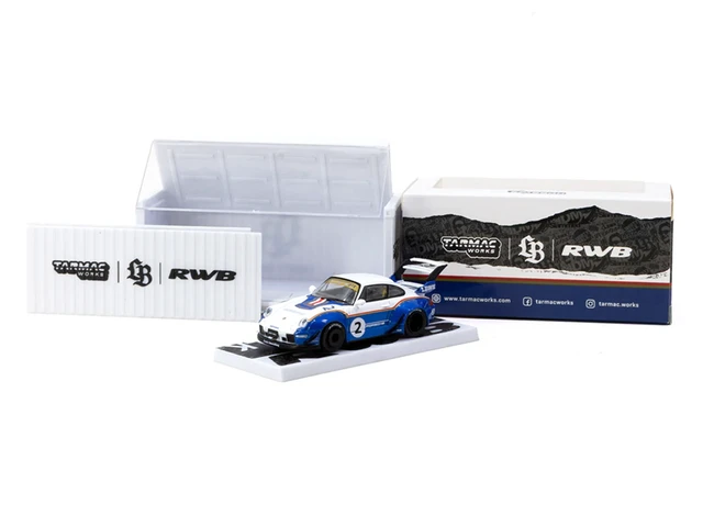 Alt view image 4 of 4 - RWB 993 #2 "Liberty Walk" White and Blue Metallic with Container Packaging "Hobby64" Series 1/64 Diecast Model Car by Tarmac Works