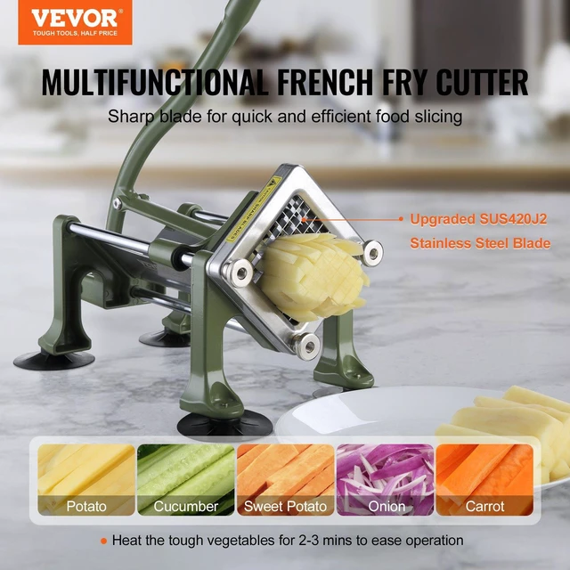 Alt view image 9 of 14 - VEVOR French Fry Cutter Stainless Steel Potato Vegetable Slicer Chopper w/ Blade