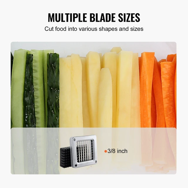 Alt view image 10 of 14 - VEVOR French Fry Cutter Stainless Steel Potato Vegetable Slicer Chopper w/ Blade