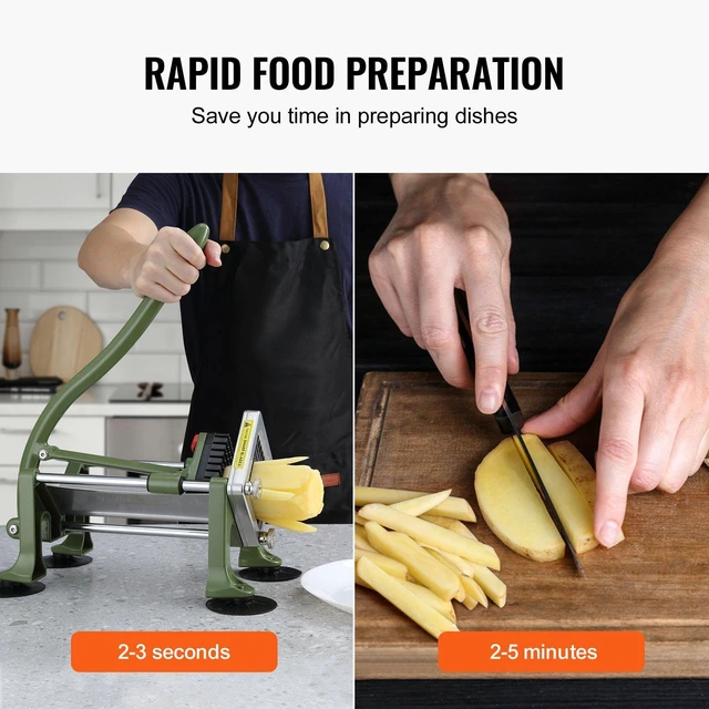 Alt view image 11 of 14 - VEVOR French Fry Cutter Stainless Steel Potato Vegetable Slicer Chopper w/ Blade