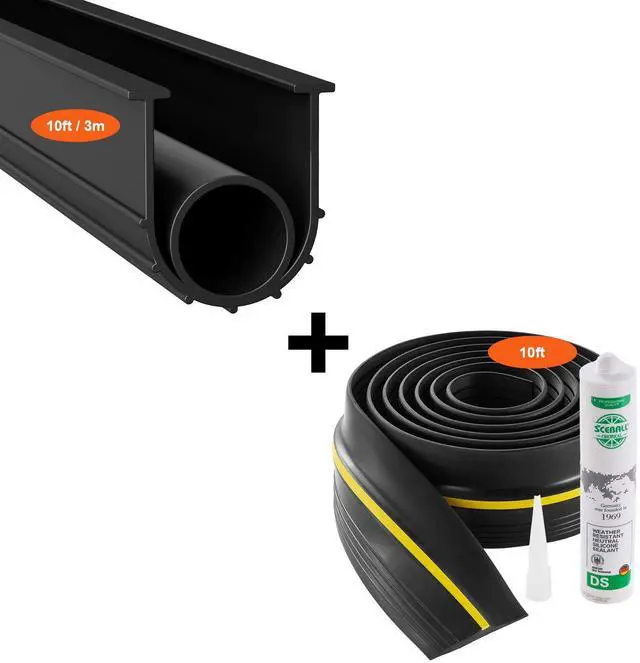 Alt view image 8 of 14 - Garage Door Threshold and Bottom Seals Kit, 10 FT U Shape+O Ring Universal Garage Door Bottom Seal Weatherstrip PVC, Combine with Weatherproof Garage Threshold Seal Strip with Adhesive, Black