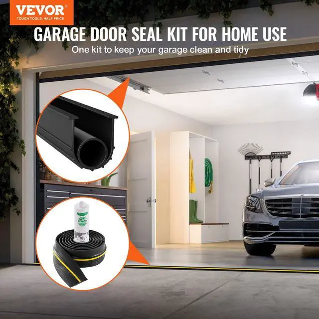 Alt view image 9 of 14 - Garage Door Threshold and Bottom Seals Kit, 10 FT U Shape+O Ring Universal Garage Door Bottom Seal Weatherstrip PVC, Combine with Weatherproof Garage Threshold Seal Strip with Adhesive, Black