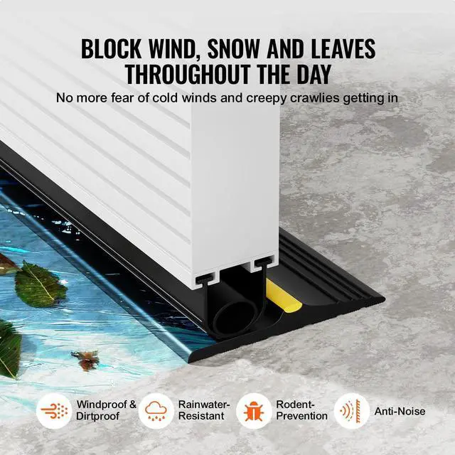 Alt view image 11 of 14 - Garage Door Threshold and Bottom Seals Kit, 10 FT U Shape+O Ring Universal Garage Door Bottom Seal Weatherstrip PVC, Combine with Weatherproof Garage Threshold Seal Strip with Adhesive, Black