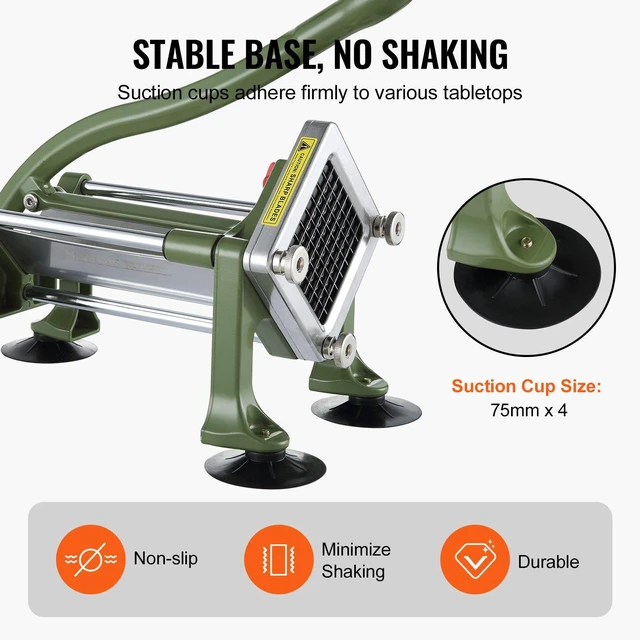 Alt view image 12 of 14 - VEVOR French Fry Cutter Stainless Steel Potato Vegetable Slicer Chopper w/ Blade