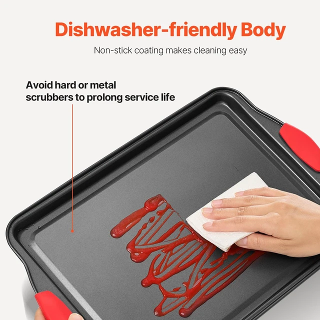 Alt view image 11 of 14 - Baking Pans Set, 8-Piece, Nonstick Carbon Steel Cookware Sheets & Trays, Stackable Kitchen Oven Bakeware Cooking Sets with Silicone Handles, Easy to Clean, for Baking Cookie Cake Muffin Bread