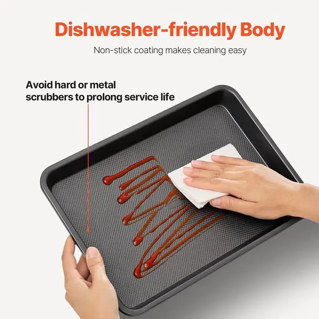 Alt view image 11 of 14 - Baking Pans Set, 3-Piece, Nonstick Carbon Steel Cookware Sheets & Trays, Stackable Kitchen Oven Bakeware Cooking Sets with Silicone Handles, Easy to Clean, for Baking Cookie Cake Muffin Bread