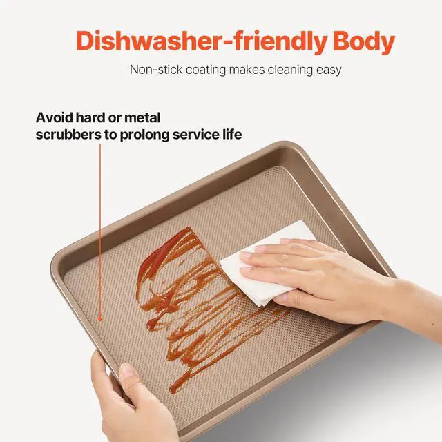 Alt view image 11 of 14 - Baking Pans Set, 3-Piece, Nonstick Carbon Steel Cookware Sheets & Trays, Stackable Kitchen Oven Bakeware Cooking Sets with Silicone Handles, Easy to Clean, for Baking Cookie Cake Muffin Bread