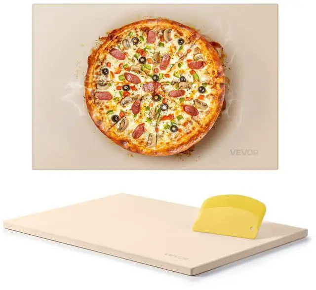 Alt view image 8 of 14 - Pizza Stone, 20 x 14 x 0.67 in Rectangular Pizza Stone, Extra Large Baking-Stone with Scraper, 1450 Heat-Resistant Cordierite, for Oven, BBQ Griller, Baking Bread & Pizza