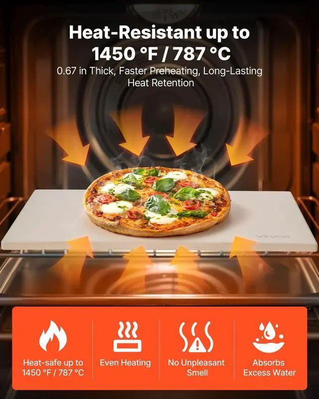Alt view image 10 of 14 - Pizza Stone, 20 x 14 x 0.67 in Rectangular Pizza Stone, Extra Large Baking-Stone with Scraper, 1450 Heat-Resistant Cordierite, for Oven, BBQ Griller, Baking Bread & Pizza