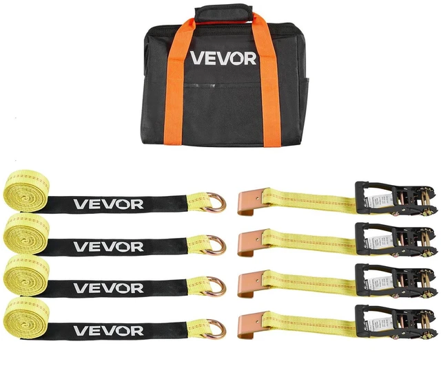 Alt view image 8 of 14 - Wheel Chock Tie-Down Kit, Tire-Style Motorcycle Tie-Down System, Car Tie Down Kit with Flat Hook, Break Strength 10009 lbs & Working Load 3333 lbs Trailer Tie Down Strap for ATVs, SUVs, Trailers