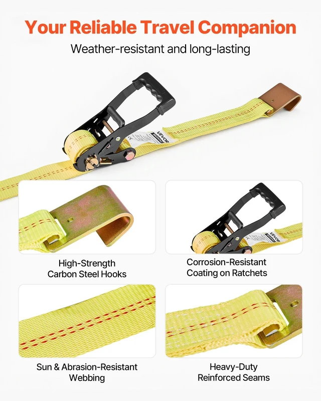 Alt view image 13 of 14 - Wheel Chock Tie-Down Kit, Tire-Style Motorcycle Tie-Down System, Car Tie Down Kit with Flat Hook, Break Strength 10009 lbs & Working Load 3333 lbs Trailer Tie Down Strap for ATVs, SUVs, Trailers
