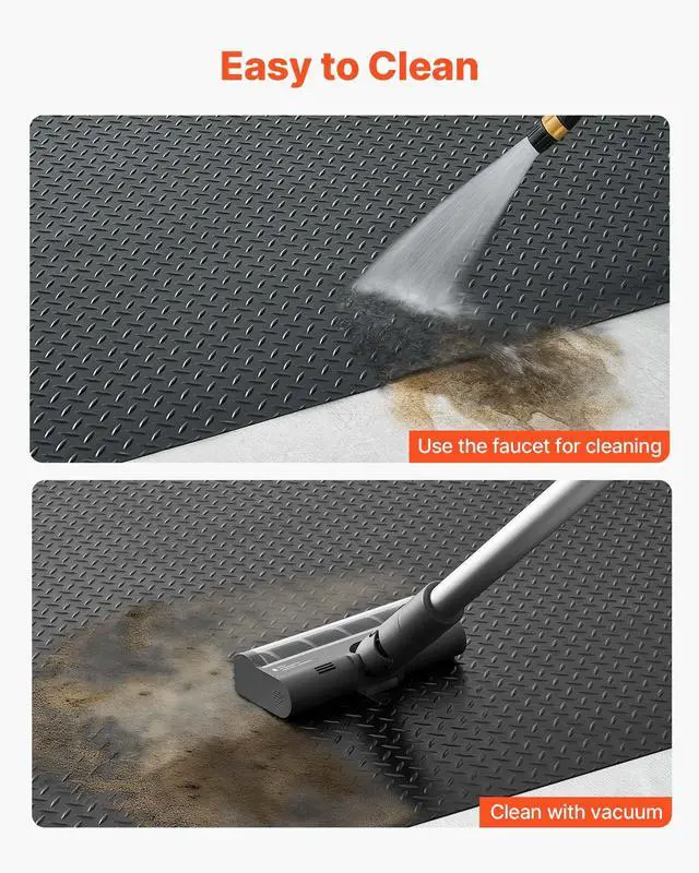 Alt view image 12 of 14 - Garage Floor Roll, 4 x 20 ft Garage Flooring Mat, 3 mm Thickened Rubber Diamond Plate Floor Protector Mat, Non-Slip, Wear-resist, Waterproof, Easy to Clean for Warehouse, Gyms,Trailer, Black