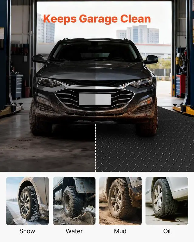 Alt view image 14 of 14 - Garage Floor Roll, 4 x 20 ft Garage Flooring Mat, 3 mm Thickened Rubber Diamond Plate Floor Protector Mat, Non-Slip, Wear-resist, Waterproof, Easy to Clean for Warehouse, Gyms,Trailer, Black