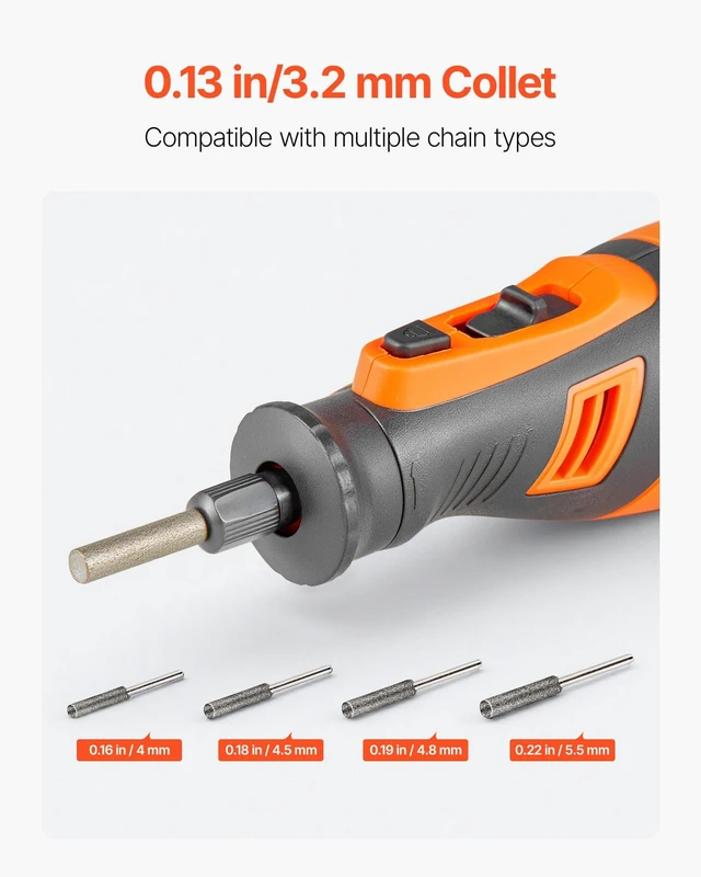 Alt view image 11 of 15 - Cordless Chainsaw Sharpener, 5-Speed Adjustable Electric Saw Chain Sharpener 5000-30000 RPM, Rechargeable Handheld Chainsaw Sharpening Tool with 4 Sharpening Heads & Angle Guide Attachment