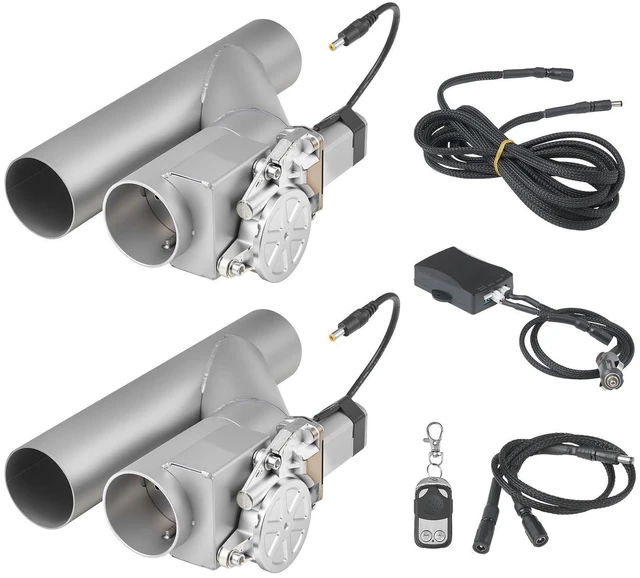 Alt view image 8 of 14 - Electric Exhaust Cutout, 2.5 Inch 2PCS Universal Stainless Steel Exhaust Valve Kit with One Controller Remote Kit, Cut Out Valve, Y Pipe, Remote Control, Fits Trucks, Sedans, Sports Cars, SUVs