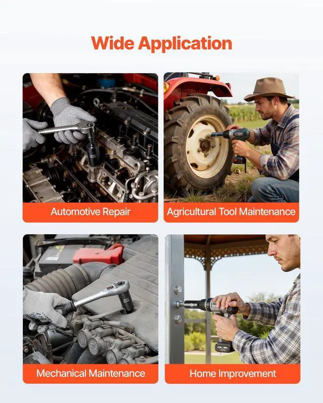 Alt view image 12 of 14 - 210 Piece Drive Impact Socket Set, 1/4, 3/8, 1/2 Inch, 6 Point Deep & Shallow Impact Sockets, SAE (3/16 to 1-1/4 in) and Metric (4 to 32 mm) Sizes with Extension Bars, Cr-V Steel, Carrying Case