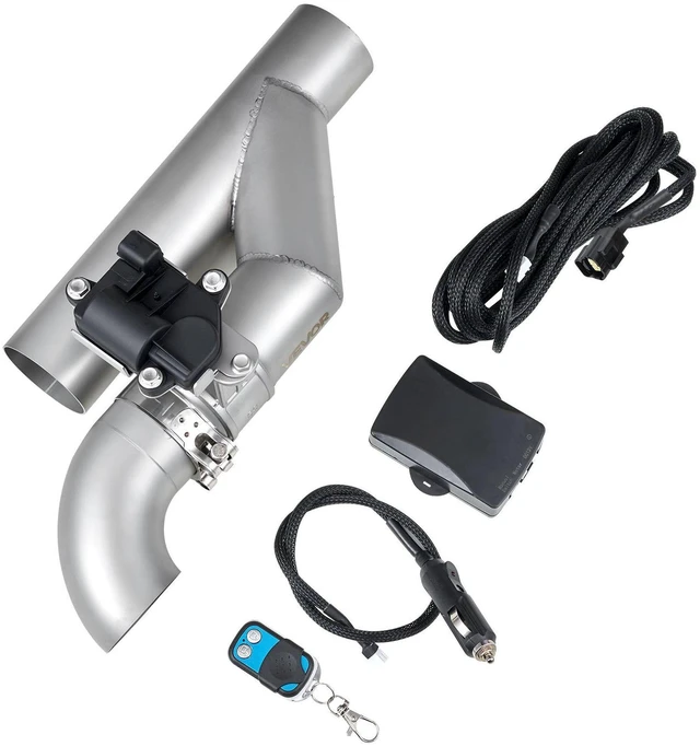 Alt view image 8 of 14 - Electric Exhaust Cutout, 2.5 Inch Universal Stainless Steel Exhaust Valve Kit with One Controller Remote Kit, Cut Out Valve, Y Pipe, Remote Control & Box, Fits Trucks, Sedans, Sports Cars, SUVs