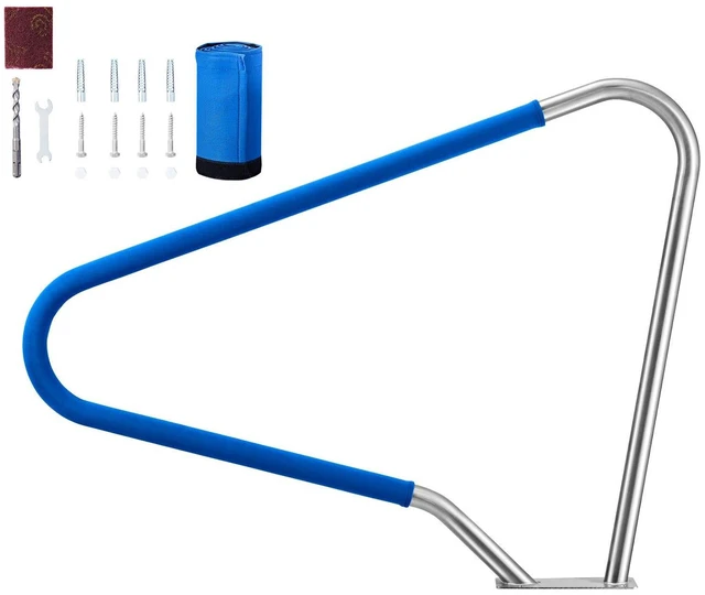 Alt view image 8 of 15 - Pool Rail, 48 x 36 inch Pool Handrail, 220 lbs Load Capacity Heavy Duty 304 Stainless Steel Swimming Handrail, Detachable Nonslip Sleeve, Rich Accessories, for Poolside, Water Parks, Spa Centers
