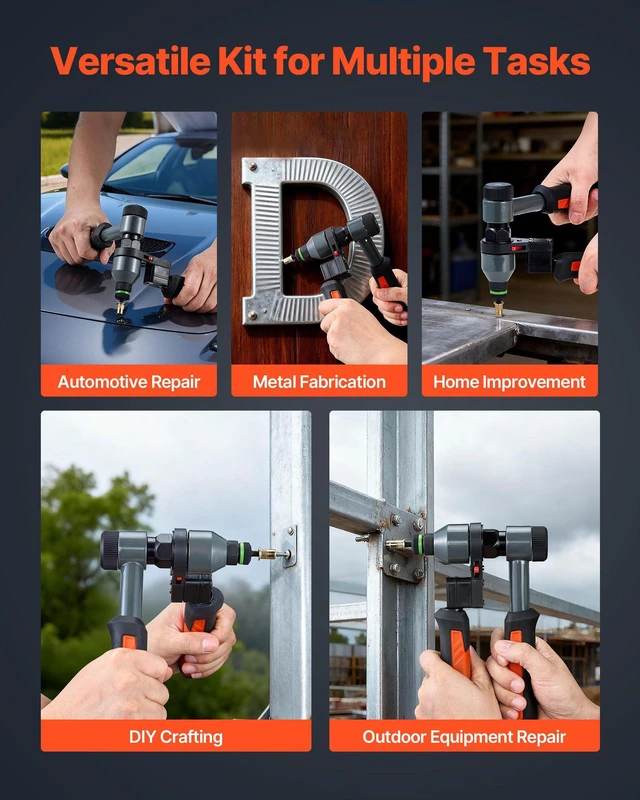 Alt view image 6 of 8 - VEVOR Rivet Nut Tool Kit, 9-Inch Ratchet Rivnut Tool Kit, with 10 Mandrels and 100 Nuts, Metric and SAE Size M5, M6, M8, M10, M12, 8-32, 10-24, 1/4-20, 5/16-18, 3/8-16 UNC, with a Rugged Carrying Case