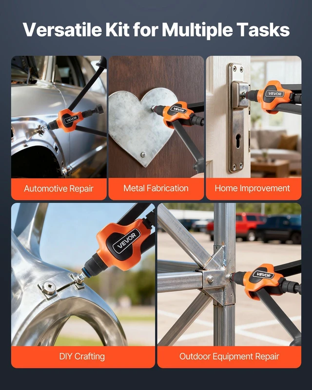 Alt view image 6 of 8 - VEVOR Rivet Nut Tool Kit, 17-Inch Rivnut Tool Kit, with 13 Mandrels and 130 Nuts, Metric and SAE Size M3, M4, M5, M6, M8, M10, M12, 1/2-13, 8-32, 10-24, 1/4-20, 5/16-18, 3/8-16 UNC, a Carrying Case