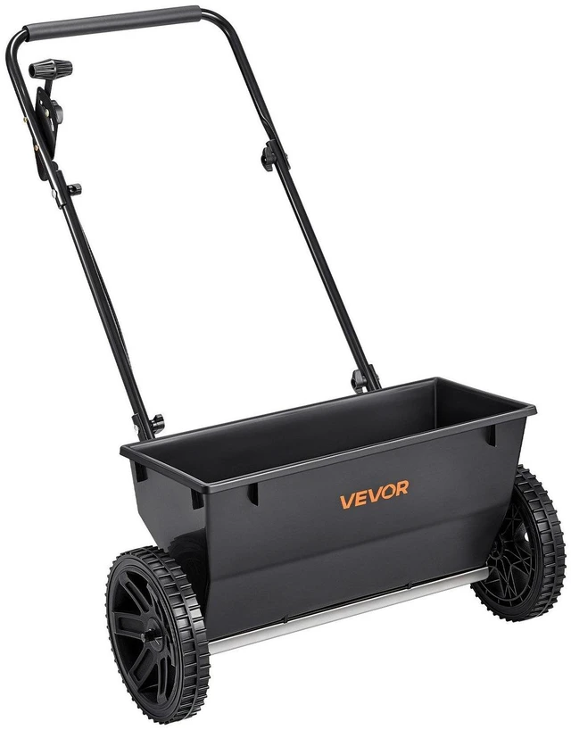 Alt view image 8 of 14 - Walk-Behind Push Spreader, 50LBS Capacity, Drop Spreader with Hopper Grate, 18 in Spreading Width & 30 Settings, 10 in All Terrain Tires, Garden & Lawn Spreaders for Seed, Fertilizer, Salt