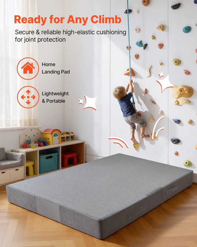 Alt view image 2 of 8 - VEVOR Crash Pad, 6 x 4 ft Crash Pad for Kids Sensory with Soft Thick Foam and Washable Cover, Giant Pillow Mat Large Sensory Room Equipment for Children and Adults Jumping, Play, Climbing & Gymnastics