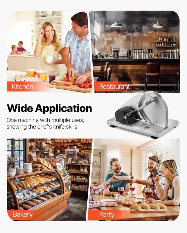 Alt view image 6 of 8 - VEVOR Manual Bread Slicer, 0-0.6" Adjustable Thickness Cheese Cutter, Hand Cranked Slicer for Homemade Bread - with Serrated Stainless Steel Blade for Kitchen, Restaurant, Bakery, Party