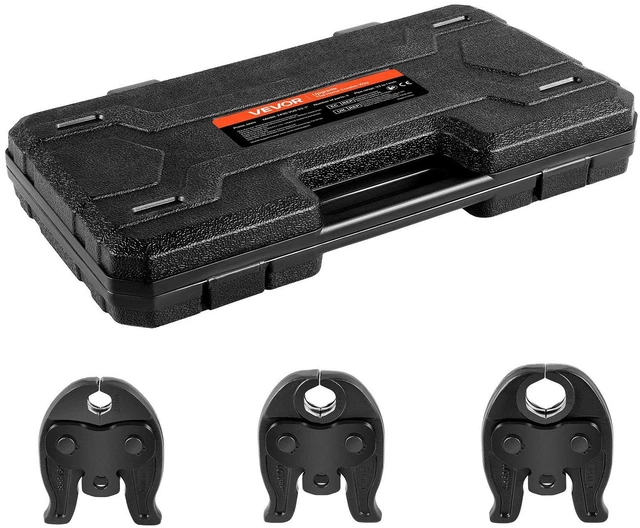Main image of VEVOR VUS Press Jaws for 24KN Compact Series Press Tools, 3PCS Pressing Jaws 1/2", 3/4" & 1" - Compatible with ProPress Copper Pipes Connections, Includes Carrying Case