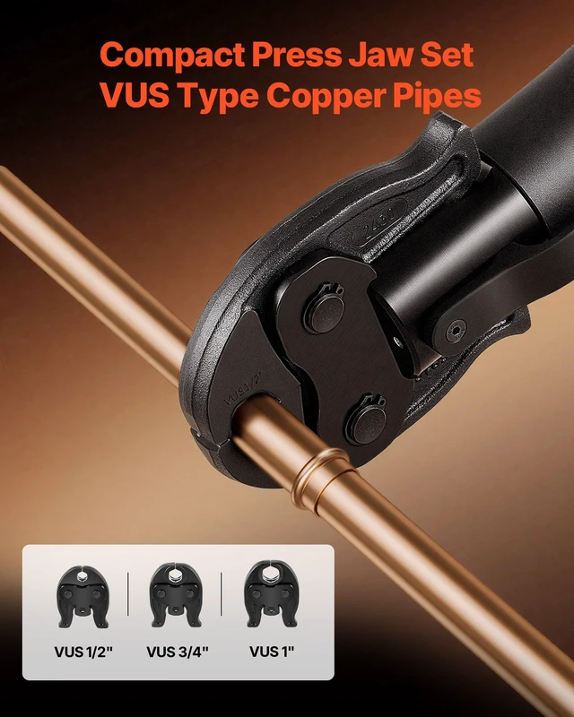 Alt view image 2 of 8 - VEVOR VUS Press Jaws for 24KN Compact Series Press Tools, 3PCS Pressing Jaws 1/2", 3/4" & 1" - Compatible with ProPress Copper Pipes Connections, Includes Carrying Case
