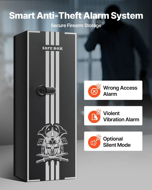 Alt view image 4 of 8 - VEVOR 4 Gun Safe, Long Gun Cabinet for Rifles and Pistols, Quick Access Rifle Safe with 3 Ammo Slots and 2 Adjustable Racks, Large Digital Cabinet with Key and Password Lock