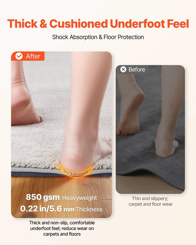 Alt view image 3 of 8 - VEVOR Rug Pad 8 x 5 ft, Non-slip Carpet Area Pad, Rug Mat Padding with Dual Surface Felt Cushion & Rubber Gripper, Hardwood Floor Protection for All Floors, Finishes, Keeps Carpets in Place