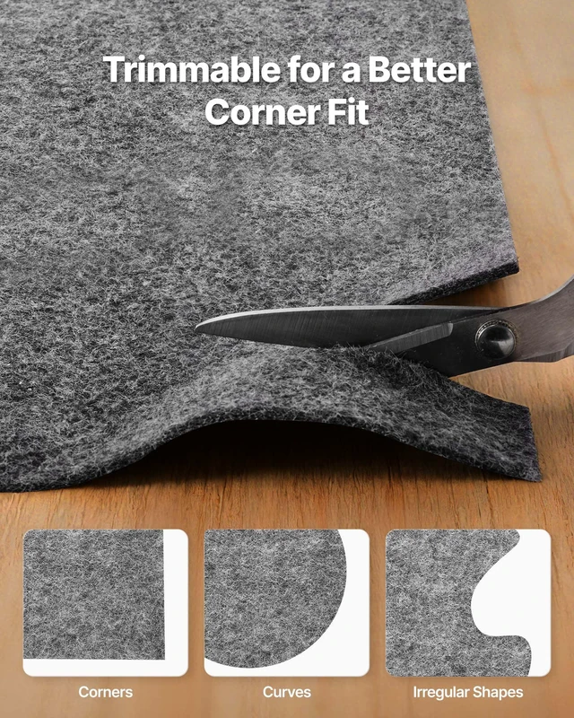 Alt view image 5 of 8 - VEVOR Rug Pad 3 x 5 ft, Non-slip Carpet Area Pad, Rug Mat Padding with Dual Surface Felt Cushion & Rubber Gripper, Hardwood Floor Protection for All Floors, Finishes, Keeps Carpets in Place