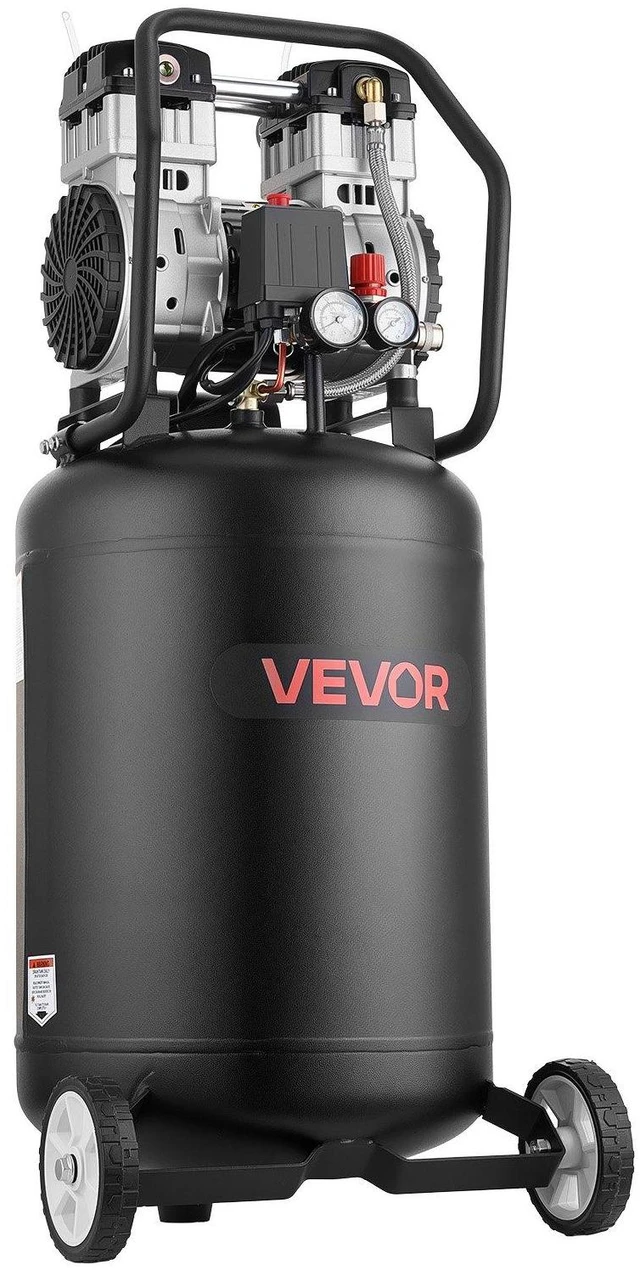 Main image of VEVOR 20-Gallon Air Compressor, 2HP 4.5 SCFM at 90PSI, Max 125PSI Pressure Oil-Free Air Compressor Tank, Portable on Wheels for Auto Repair, Tire Inflation, Spray Painting, Woodwork Nailing, 120V
