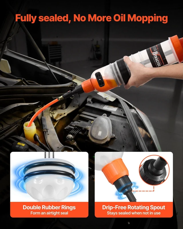Alt view image 2 of 8 - VEVOR 1500CC Fluid Extractor, Manual Automotive Fluid Pump Extractor, Oil Syringe with Long Hose and Extension Tubes Easy Oil Change, Suction Pump for Lawn Mowers Cars Ships Golf Carts Motorcycles