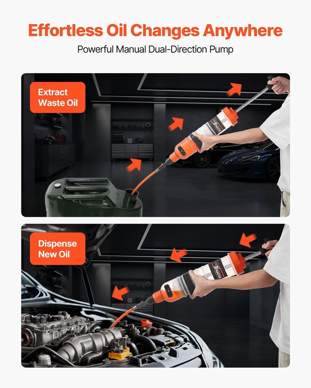 Alt view image 3 of 8 - VEVOR 1500CC Fluid Extractor, Manual Automotive Fluid Pump Extractor, Oil Syringe with Long Hose and Extension Tubes Easy Oil Change, Suction Pump for Lawn Mowers Cars Ships Golf Carts Motorcycles