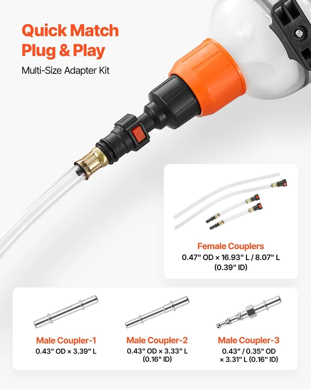 Alt view image 4 of 8 - VEVOR 1500CC Fluid Extractor, Manual Automotive Fluid Pump Extractor, Oil Syringe with Long Hose and Extension Tubes Easy Oil Change, Suction Pump for Lawn Mowers Cars Ships Golf Carts Motorcycles