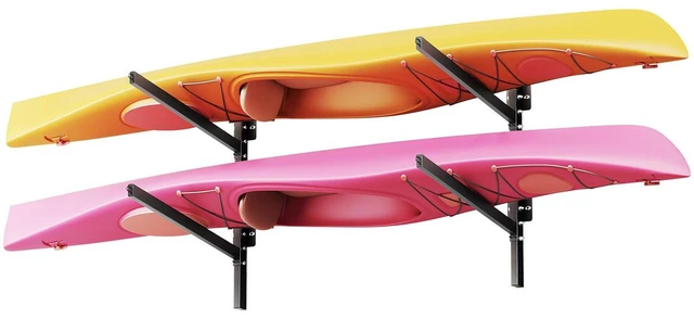 Main image of VEVOR Kayak Storage Rack for 2 Kayaks, Holds 200 lbs, Heavy Duty Adjustable Wall Mount Stand for Indoor Outdoor Garage Shed Dock, Storage Holder for Canoe, Small Boat, SUP, Surfboard & Paddleboard