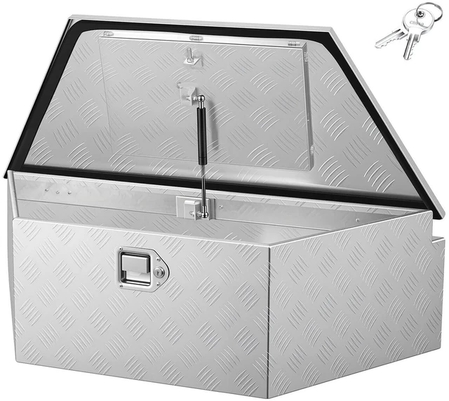 Main image of VEVOR Trailer Tongue Box, 39" x 16.5" x 12" Aluminum Trailer Tongue Tool Box, Heavy Duty Storage Organizer with Lock & Keys, Utility Tool Chest for Pickup Truck Bed, RV, SUV, Off-Road Vehicle, Silver