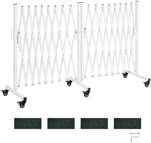 Main image of VEVOR Double Expandable Barricades, 18FT Expandable Safety Barrier, 0-180° Rotatable Mobile Barricade with Locking Casters, Portable Folding Security Gate Traffic Fence for Patio Garden Stairway