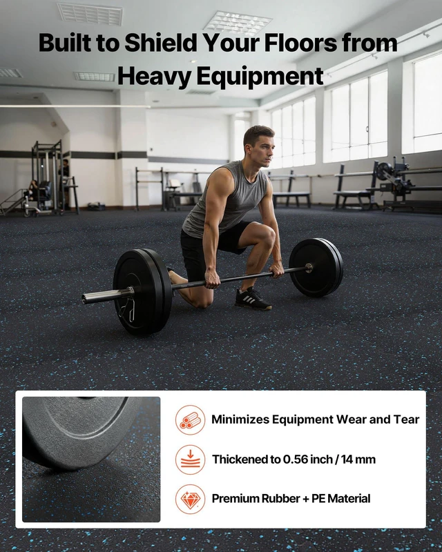 Alt view image 2 of 8 - VEVOR Puzzle Exercise Mat, 24 PCS Fitness Equipment Mats, 24 x 24 x 0.56 in, High-Density EVA Foam Mat Set, Interlocking Rubber Soft Tiles, Protective Floor Padding with Blue Dots for Home Gym Office