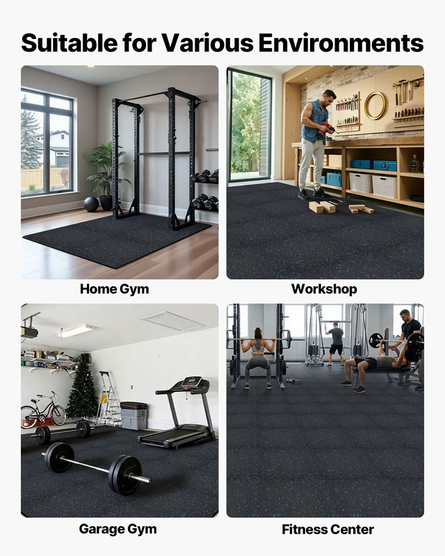 Alt view image 6 of 8 - VEVOR Puzzle Exercise Mat, 24 PCS Fitness Equipment Mats, 24 x 24 x 0.56 in, High-Density EVA Foam Mat Set, Interlocking Rubber Soft Tiles, Protective Floor Padding with Blue Dots for Home Gym Office