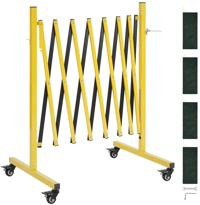 Main image of VEVOR Industrial Expandable Barricade, 12FT Expandable Safety Barrier, Flaxible Mobile Barricade with Locking Casters, Portable Folding Security Gate Traffic Fence for Driveway Warehouse Elevator