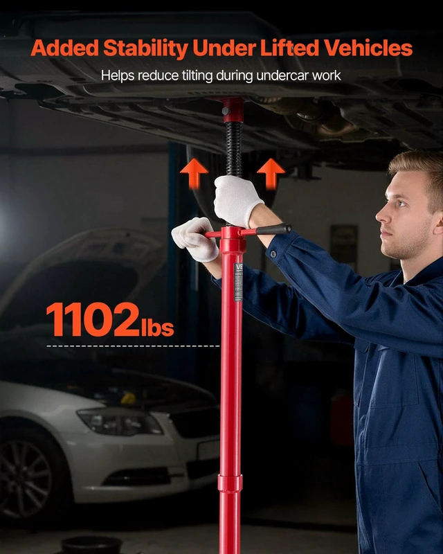 Alt view image 2 of 8 - VEVOR Underhoist Support Stand, 1/2 Ton (1102 lbs) Capacity Under Hoist Jack Stand, Lifting from 54.02" to 83.86", Bearing Mounted Spin Handle, Self-Locking Threaded Screw, Support Vehicle Components