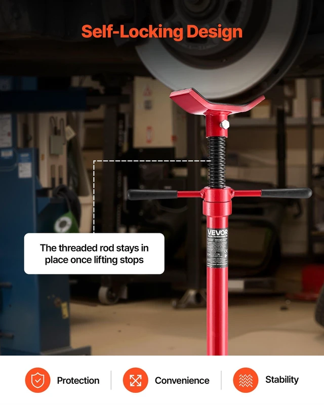 Alt view image 5 of 8 - VEVOR Underhoist Support Stand, 1/2 Ton (1102 lbs) Capacity Under Hoist Jack Stand, Lifting from 54.02" to 83.86", Bearing Mounted Spin Handle, Self-Locking Threaded Screw, Support Vehicle Components