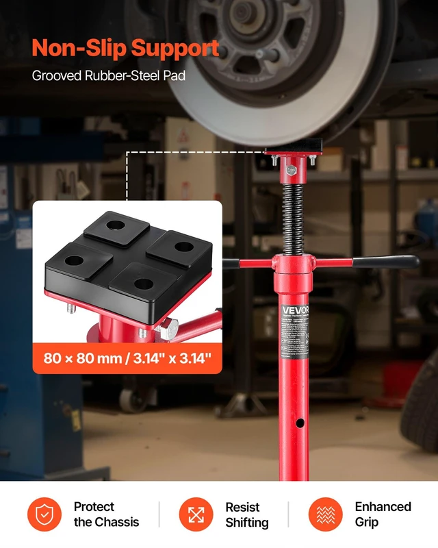 Alt view image 5 of 8 - VEVOR Under Hoist Tripod Stand, 2 Ton (4409 lbs) Capacity High Lift Jack Stand Reach Underhoist Support, Lifting from 47.24" to 84.65", 4-Level Adjustable Height, Heavy Duty Carbon Steel for Car Lift