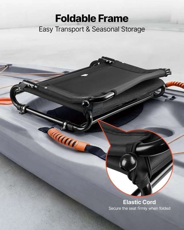 Alt view image 4 of 8 - VEVOR Kayak Seat, Folding Kayak Seat with Comfortable Back Support, Aluminum Alloy Frame & 600D Oxford Fabric, Easy Assembly for Paddling, Fishing and Recreational Kayaking