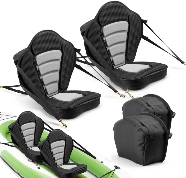 Main image of VEVOR Kayak Seat, 2 Pack 2" Thick, Universal Paddle Board Seat with Back Support, Sit-on-Top Soft Padded Cushion with Storage Bag & Adjustable Straps for SUP, Canoe, Fishing Boat, Inflatable Kayak