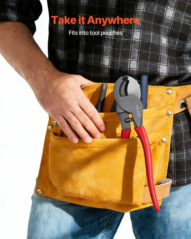 Alt view image 5 of 8 - VEVOR High Leverage Cable Cutter, 9-1/4 in Compact, Forged Blades and PVC-Coated Handles, Heavy Duty Cable Cutting Pliers Tool for 4/0 AWG Aluminum, 2/0 AWG Soft Copper and 100-Pair 24AWG Comm Cables